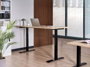 Biurko Beliani Destines Czarno-Beżowe 180 cm x 72 cm 6