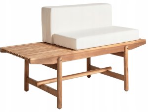 Zestaw ogrodowy ze stolikiem dla 2 osób GIAVENO Drewno akacjowe Złamana biel 3