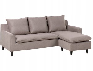 Narożnik dla 3 osób ELVENES Beżowoszary Lewostronny 4