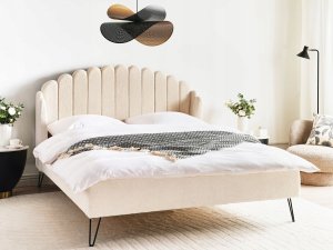 Łóżko Boucle AMBILLOU 160 x 200 cm Beżowy 2