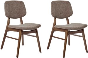 Zestaw 2 krzeseł do jadalni ELAINE Drewno Ciemny brąz/ beżowoszary 4