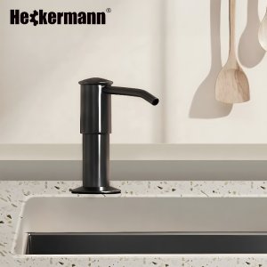 Kuchenny dozownik do płynu do naczyń z wężykiem Heckermann 500ml Czarny Nablatowy 7