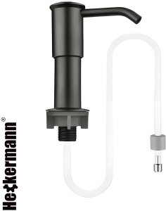 Kuchenny dozownik do płynu do naczyń z wężykiem Heckermann 500ml Czarny Nablatowy 8