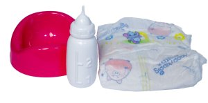 Lalka w różowej sukience z 3 akcesoriami - mówi, śmieje się i siusia 4