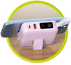 Mobile Origin Powerbank & Travel Charger, Lightning/USB-C Cable, MagSafe/AW/iPhone Compatible, pink 8