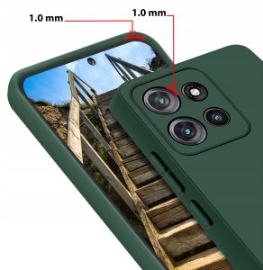 krainaGSM Etui Zielone Matowe Silikon Slim do Motorola G56 5G + SZKŁO 9H 4