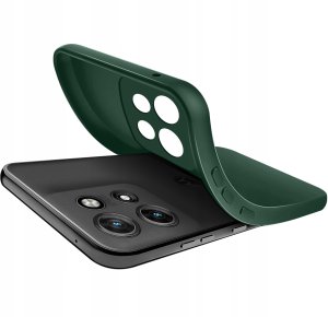 krainaGSM Etui Zielone Matowe Silikon Slim do Motorola G56 5G + SZKŁO 9H 5