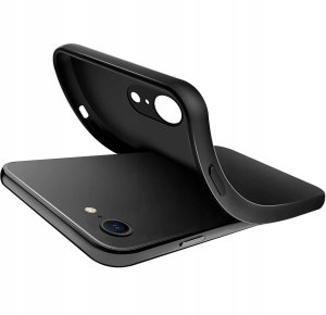 Etui Czarne Matowe Silikon Slim do iPhone 7 | 8 | SE | 2020 | 2022 + SZKŁO 3