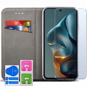 ETUI SKÓRZANE do MOTOROLA MOTO G15 | G15 POWER MAGNETYCZNE BOOK + SZKŁO 2