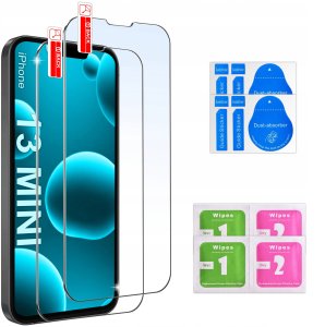 ZESTAW Etui do iPhone 13 Mini | Matowe Czarne Silikon Slim + 2 SZTUKI SZKŁO 8