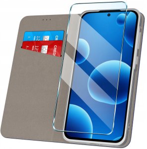 Etui z klapką do Oppo Reno 13 5G Zamykane Granatowe Futerał + Szkło 9H 2