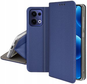 Etui z klapką do Oppo Reno 13 5G Zamykane Granatowe Futerał + Szkło 9H 5