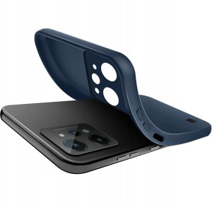 ZESTAW Etui do Realme C31 | Matowe Granatowe Silikon Slim +2 SZTUKI SZKŁO 5