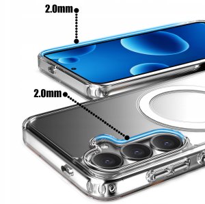 Etui Magnetyczne Przezroczyste do Samsung S25 FE |do MAGSAFE CASE | + Szkło 3