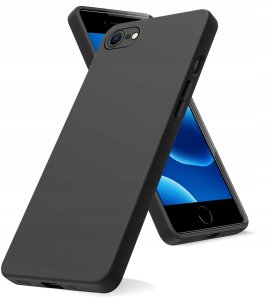 ZESTAW Etui do iPhone 7 | 8| SE | Matowe Czarne Silikon Slim 2 SZTUKI SZKŁO 2
