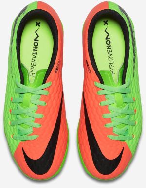 Nike Buty piłkarskie Jr Hypervenom Phelon III IC pomarańczowo-zielone r. 36 (852600 308) 3