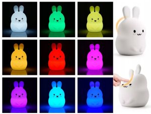 Silikonowa lampka nocna Królik led rgb 11