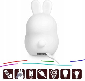 Silikonowa lampka nocna Królik led rgb 10