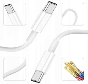 Ładowarka sieciowa 30W GaN USB-C PD + USB 3A LTC + kabel USB-C -USB-C 1m 4