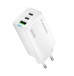 Wozinsky ładowarka GaN 65W z portami USB 2xUSB-C z kabelm C-C 65W - biała 2