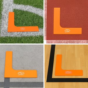 Płaskie znaczniki pola - narożniki 25x25 cm 4 szt. jaskrawe pomarańczowe SMJ sport ZPN-O 2