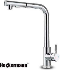 Bateria kuchenna Heckermann SZ-888 Srebrna Kran do zlewu z wyciąganą wylewką 10
