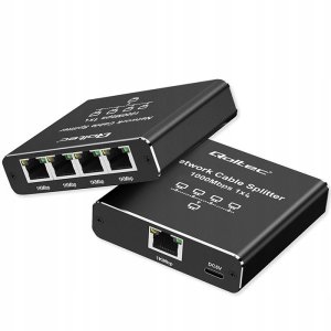 Rozdzielacz splitter Ethernet mini SWITCH 1x4 RJ45 | 1000Mb/s | USB-C | Aluminium 2