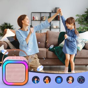 ZS55A Zestaw karaoke bluetooth głośnik + 2x mikrofon różowy 3