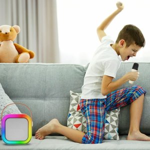 ZS55A Zestaw karaoke bluetooth głośnik + 2x mikrofon różowy 4