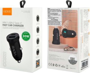 Ładowarka samochodowa 30 W USB + USB typu C z funkcją PowerDelivery i QuickCharge 8
