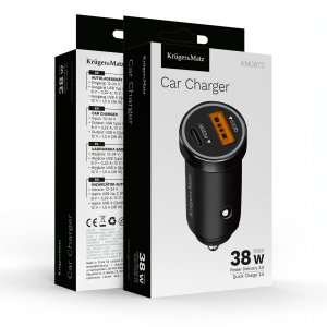 Ładowarka samochodowa 38W Kruger&amp;Matz z funkcjami Power Dedlivery oraz Quick Charge 6