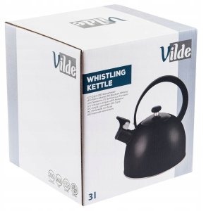 Czajnik z gwizdkiem stalowy czarny 3 l 4