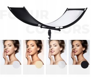 Blenda Fotograficzna Studio 4w1 Zakrzywiona W Kształcie Litery U 180x60cm + Statyw Stojak K&f / Kf18.0012 / Curved Reflectors 8