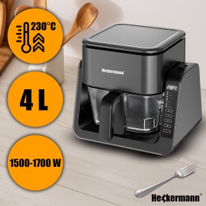 Frytkownica beztłuszczowa Heckermann Frytkownica beztłuszczowa AF538T 1700W 4L z płytą grzewczą 6
