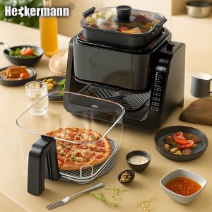 Frytkownica beztłuszczowa Heckermann Frytkownica beztłuszczowa AF538T 1700W 4L z płytą grzewczą 8