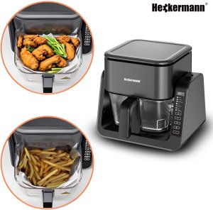 Frytkownica beztłuszczowa Heckermann Frytkownica beztłuszczowa AF538T 1700W 4L z płytą grzewczą 9