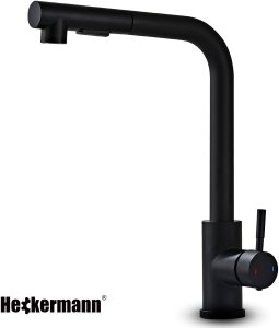 Bateria kuchenna Heckermann SZ-888 Czarna Kran do zlewu z wyciąganą wylewką 13