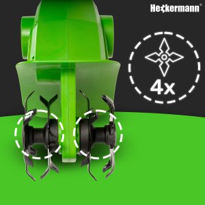 Glebogryzarka akumulatorowa 4 ostrza kultywator Heckermann AMGG155 10