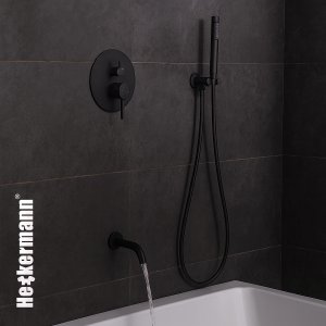 Zestaw wannowy podtynkowy Heckermann H400 Czarny Bateria wannowo prysznicowa 14