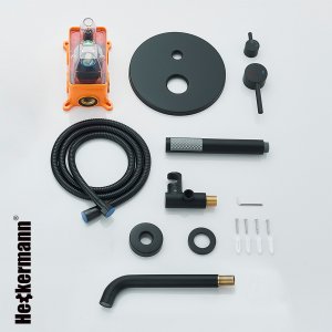 Zestaw wannowy podtynkowy Heckermann H400 Czarny Bateria wannowo prysznicowa 4
