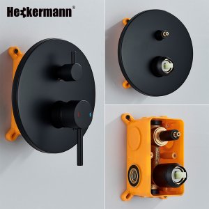 Zestaw wannowy podtynkowy Heckermann H400 Czarny Bateria wannowo prysznicowa 7