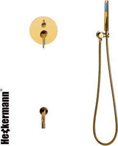 Bateria wannowa Heckermann Zestaw wannowy podtynkowy H400 Złoty Bateria wannowo prysznicowa 14