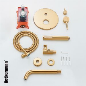 Bateria wannowa Heckermann Zestaw wannowy podtynkowy H400 Złoty Bateria wannowo prysznicowa 2