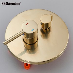 Bateria wannowa Heckermann Zestaw wannowy podtynkowy H400 Złoty Bateria wannowo prysznicowa 4