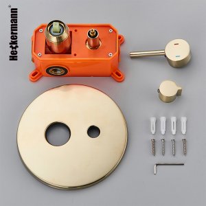 Bateria wannowa Heckermann Zestaw wannowy podtynkowy H400 Złoty Bateria wannowo prysznicowa 5