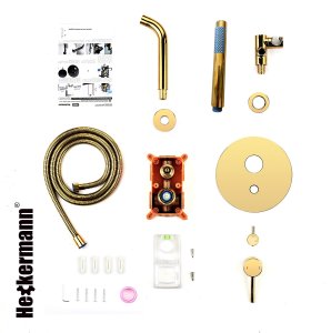 Bateria wannowa Heckermann Zestaw wannowy podtynkowy H400 Złoty Bateria wannowo prysznicowa 10