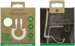 4smarts Kabel spiralny USB-C do USB-C 240W biały 3