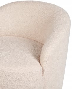 Beliani Fotel obrotowy DAVIK Boucle Beżowy 11