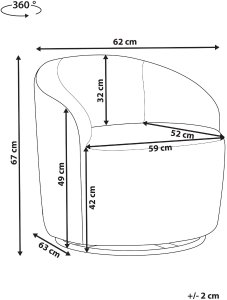 Beliani Fotel obrotowy DAVIK Boucle Beżowy 3