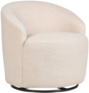 Beliani Fotel obrotowy DAVIK Boucle Beżowy 4